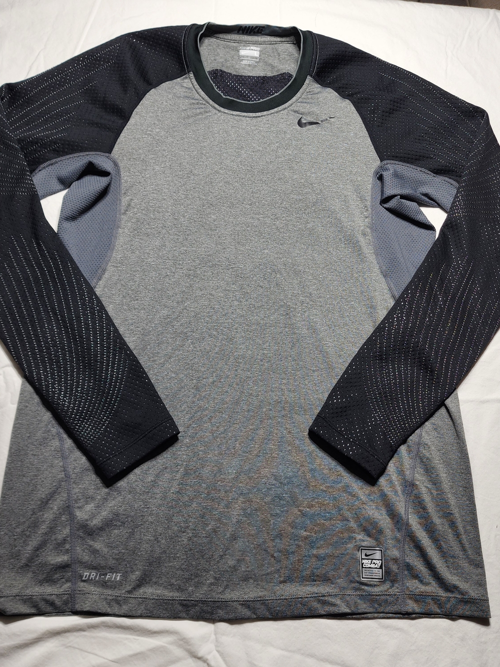 Nike Long-Sleeve Dri-FIT Training Shirt - Gray and Black